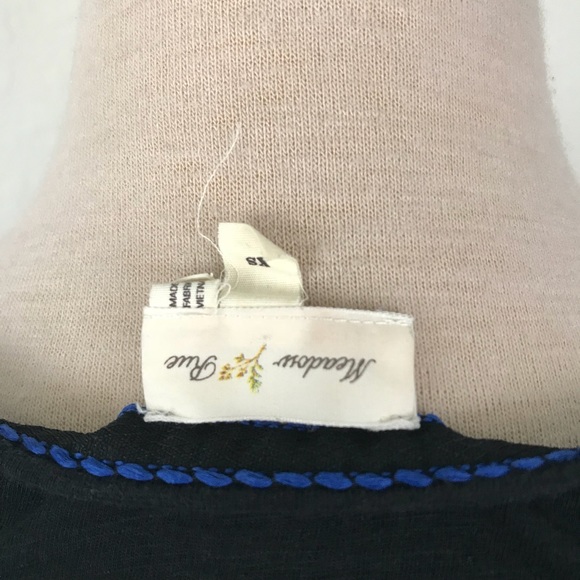 Anthro Meadow Rue Geo Black White Top Sz XS - Picture 8 of 8